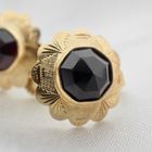 Image 5 of Gold clip-on earrings with garnet | Vintage