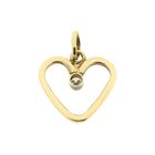 Image 3 of Gold heart pendant with diamond | 0.08 ct.