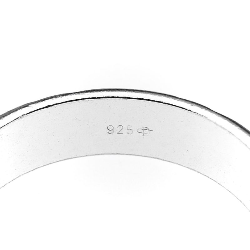 Image 5 of Silver ladies ring with diagonal relief