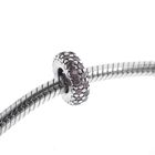 Image 2 of Pandora spacer; Silver; Pink Sparkle