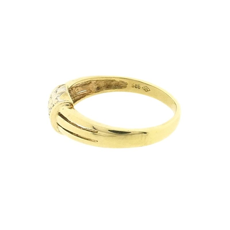 Image 6 of Gold ring with diamonds; 0.01 ct.