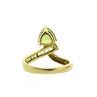 Image 5 of 18 carat gold V-shaped ring with peridot