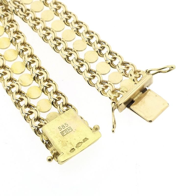 Image 4 of Gold gallery wire link bracelet.