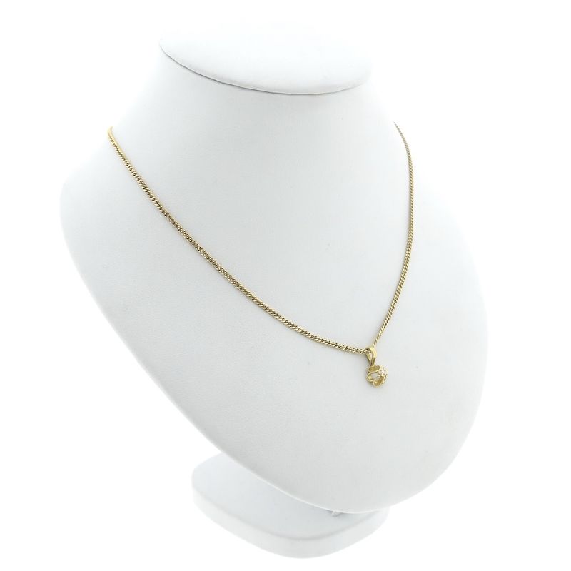 Image 4 of Gold minimalist pendant with diamond; 0.01 ct.