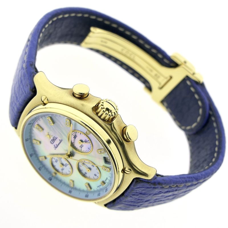 Image 12 of Ebel 1911 El Primero Chronograph; 18k gold watch with mother-of-pearl dial and diamonds