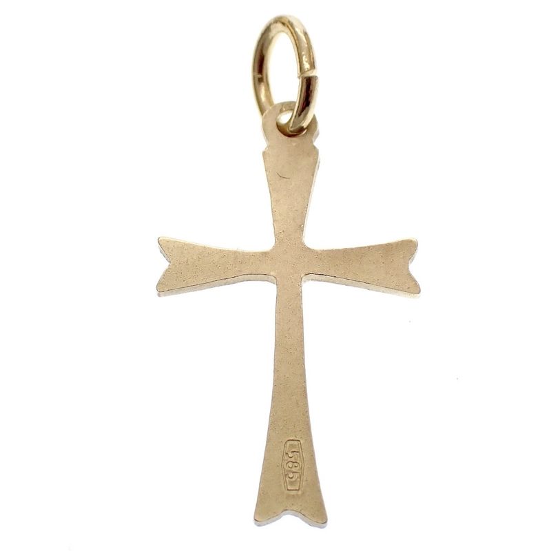 Image 4 of Gold pendant of a small cross with relief