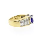 Image 4 of Gold entourage ring with synthetic sapphire and diamonds