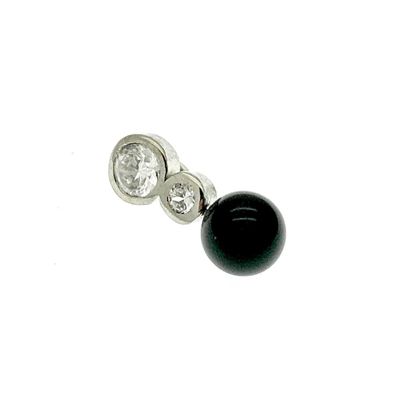 Image 1 of Silver pendant with onyx and zirconia