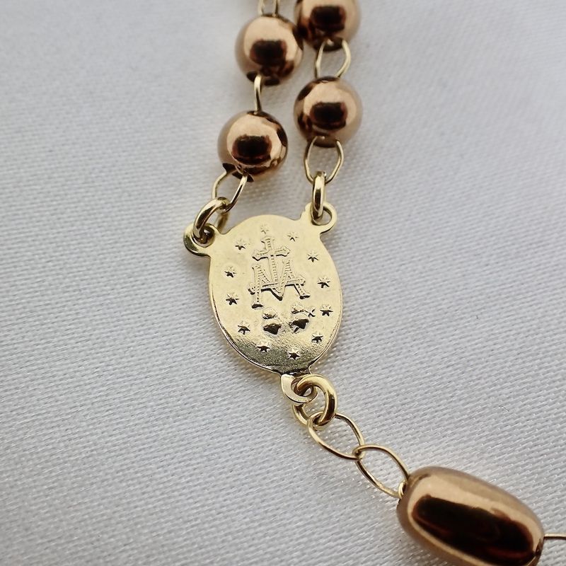 Image 5 of Two-tone gold rosary | 50 cm