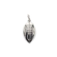 Silver rugby ball charm