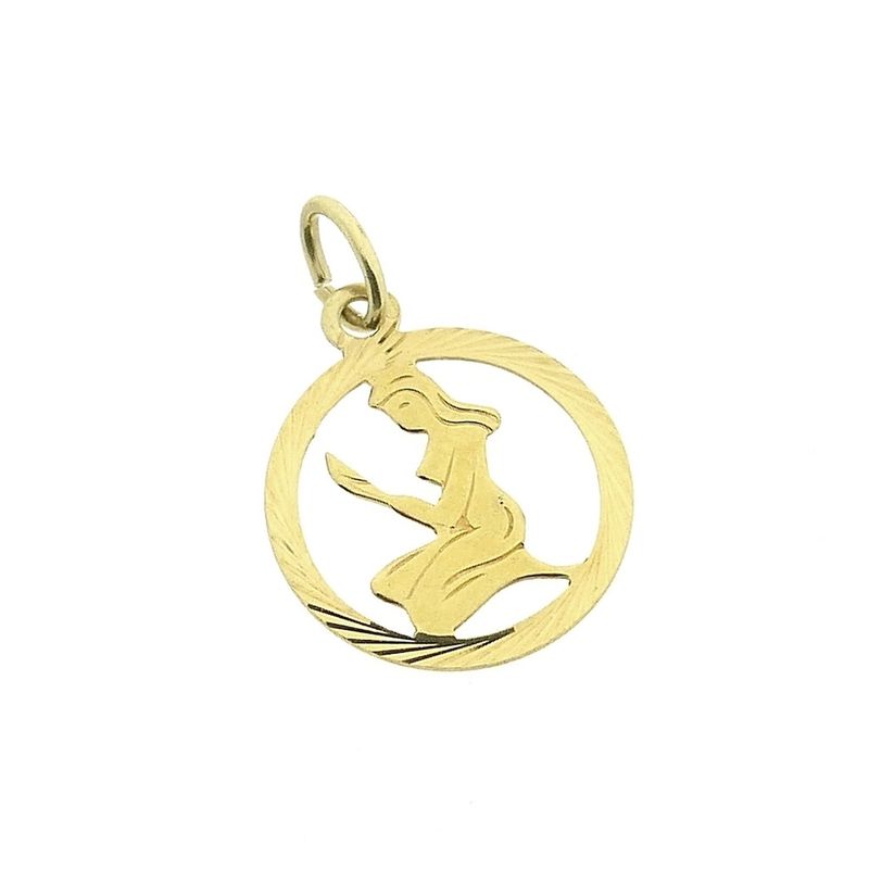 Image 7 of Gold zodiac sign pendant; Virgo