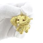 Image 10 of Gold pendant of an elephant with carnelian