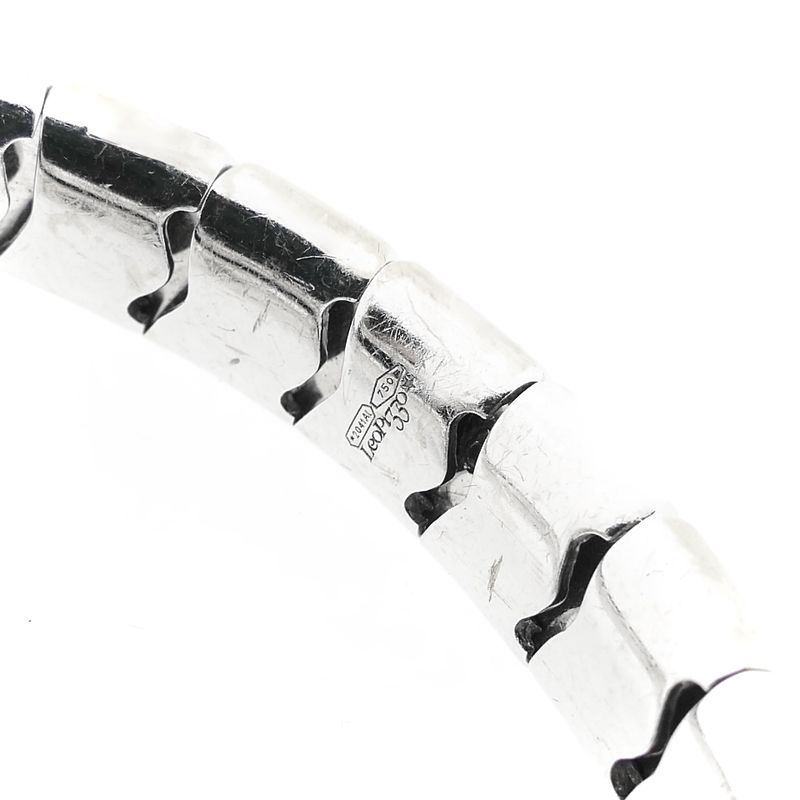 Image 7 of Leo Pizzo white gold 'Serpentine' cuff bracelet with diamonds; Size XS