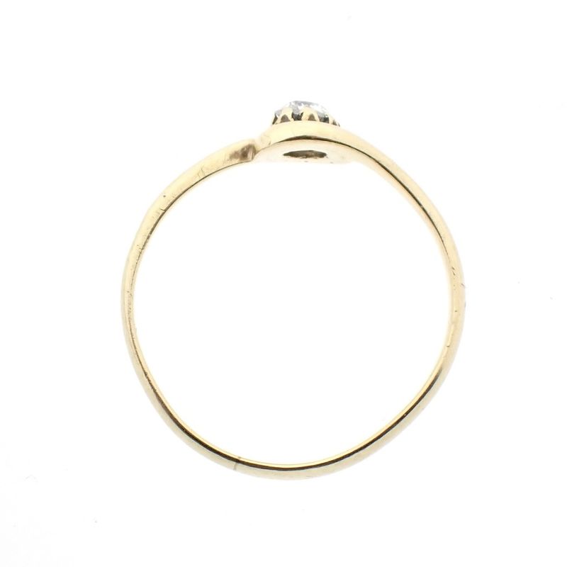 Image 6 of Golden subtle ring with diamond 0.13 ct.