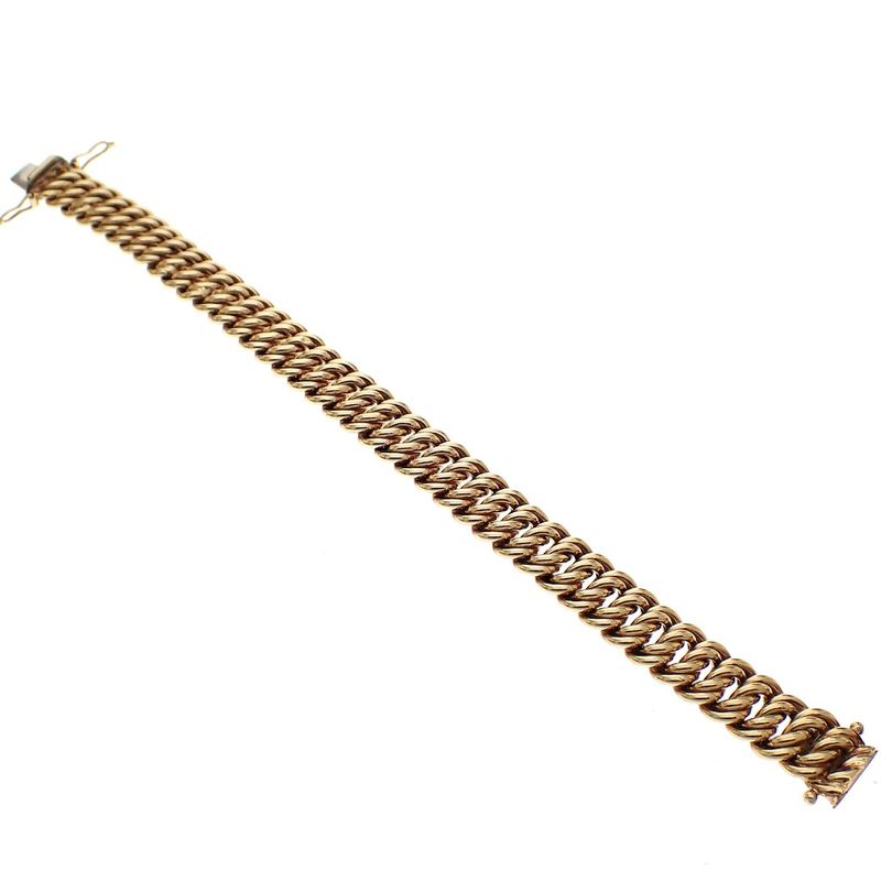 Image 5 of Gold French gourmet link bracelet | 20 cm