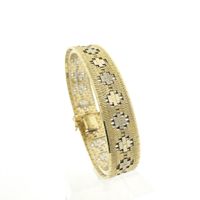 Two-tone gold woven fantasy bracelet