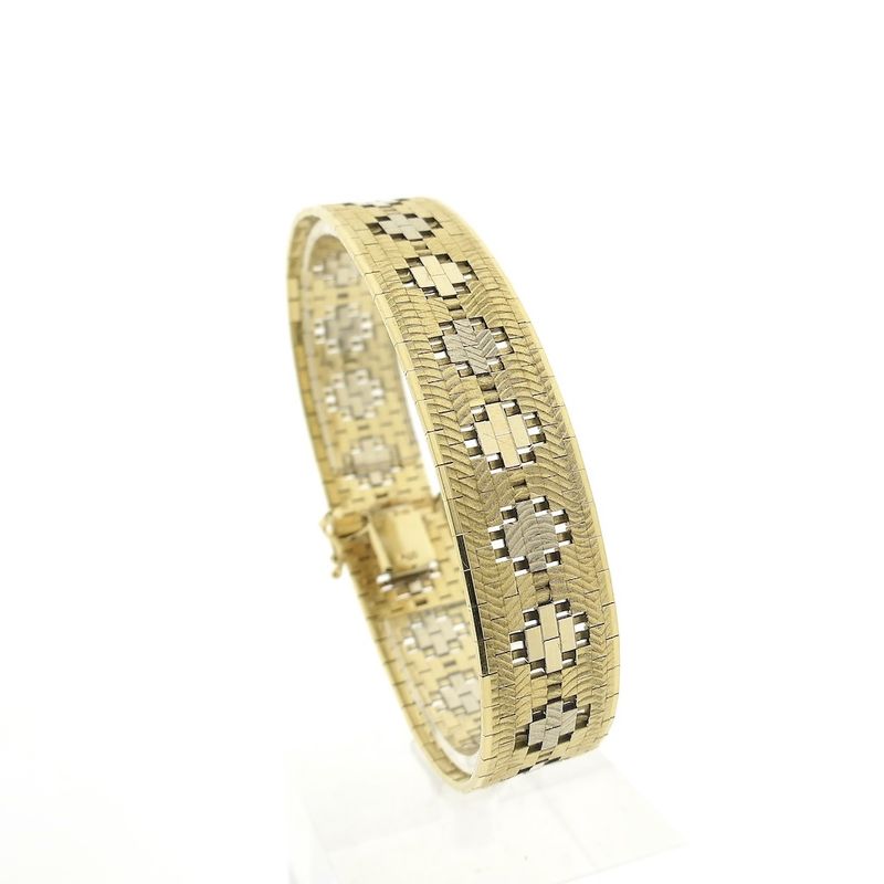 Image 1 of Two-tone gold woven fantasy bracelet