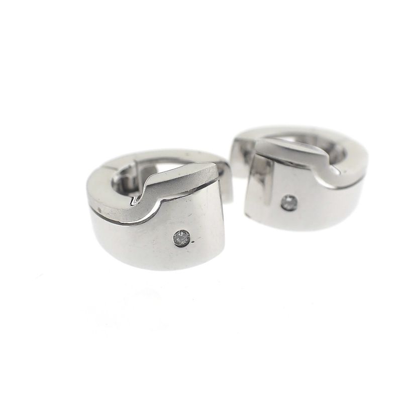 Image 4 of White gold earrings with diamond | Ø 14.0 mm