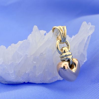 Image 2 of Two-tone gold pendant of a heart