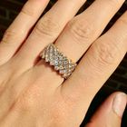 Image 6 of Gold link ring with diamonds