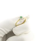 Image 11 of Gold subtle entourage ring with 0.08 ct. diamond & emerald