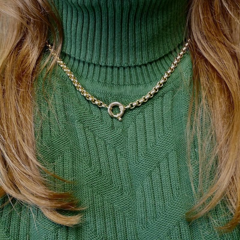 Image 10 of Gold jasseron link necklace | 45.5 cm