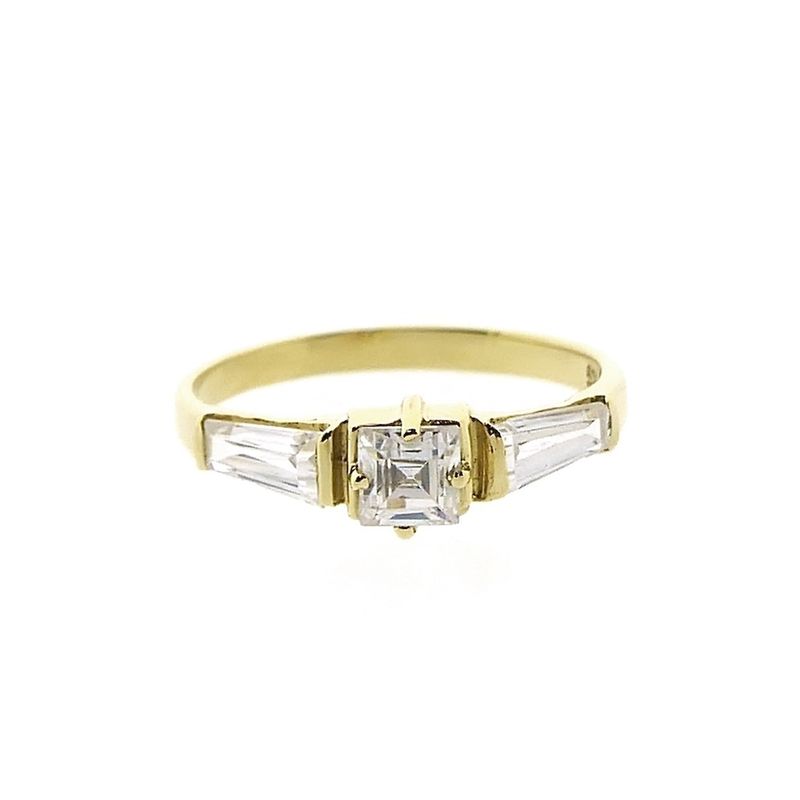 Image 3 of Gold ring with zirconia