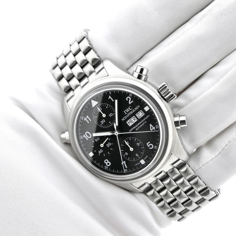 Image 12 of IWC Flieger 'Doppelchronograph' IW371319; Automatic men's watch with rattrapante chronograph