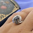 Image 4 of White gold ring with sapphire and diamond | 0.06 ct.