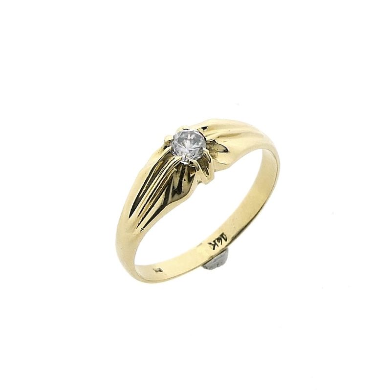 Image 1 of Gold solitaire ring with zirconia