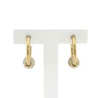 Gold stud earrings with zirconia beads; Ø 20.0 mm