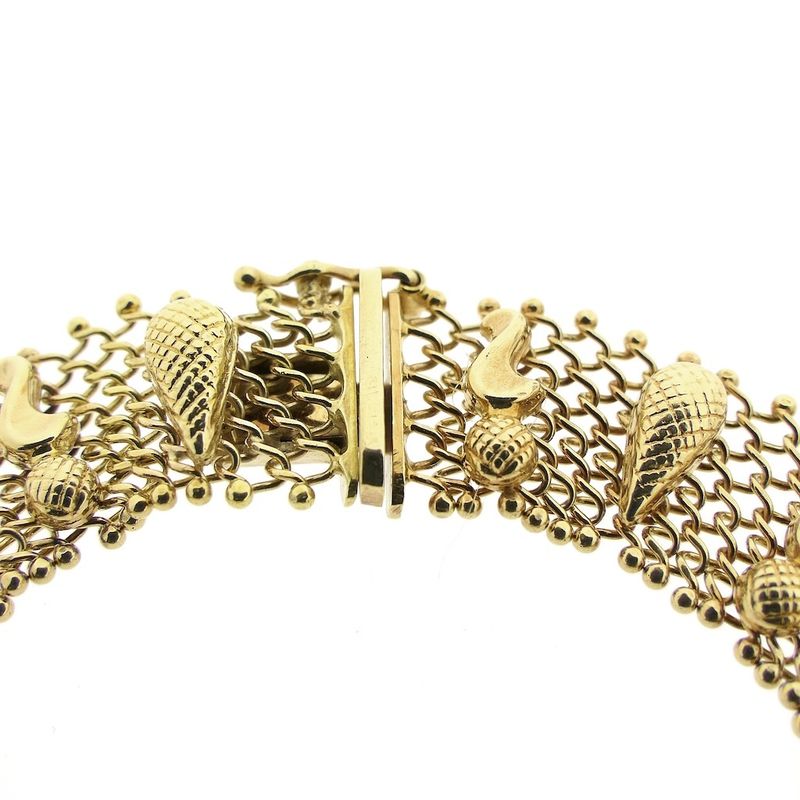 Image 4 of Gold gallery wire link bracelet
