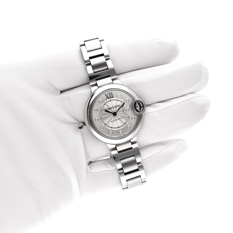 Image 16 of Cartier Ballon Bleu 33mm 3489 / W4BB0021; Automatic women's watch with diamonds