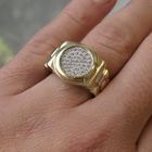 Image 10 of Two-tone gold men's ring with zirconia