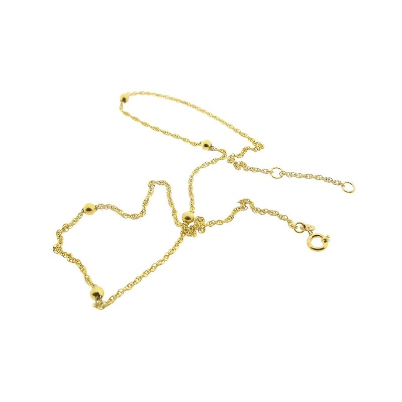 Image 8 of 8K Twisted Link Chain with Beads | 40cm - 42cm