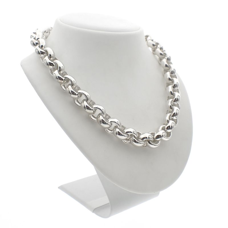 Image 3 of Silver robust jasseron necklace | 45 cm