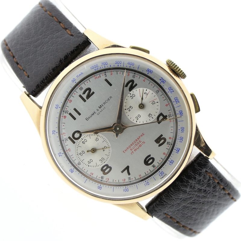 Image 11 of Baume Mercier Vintage Chronograaf; 18k. gouden heren horloge
