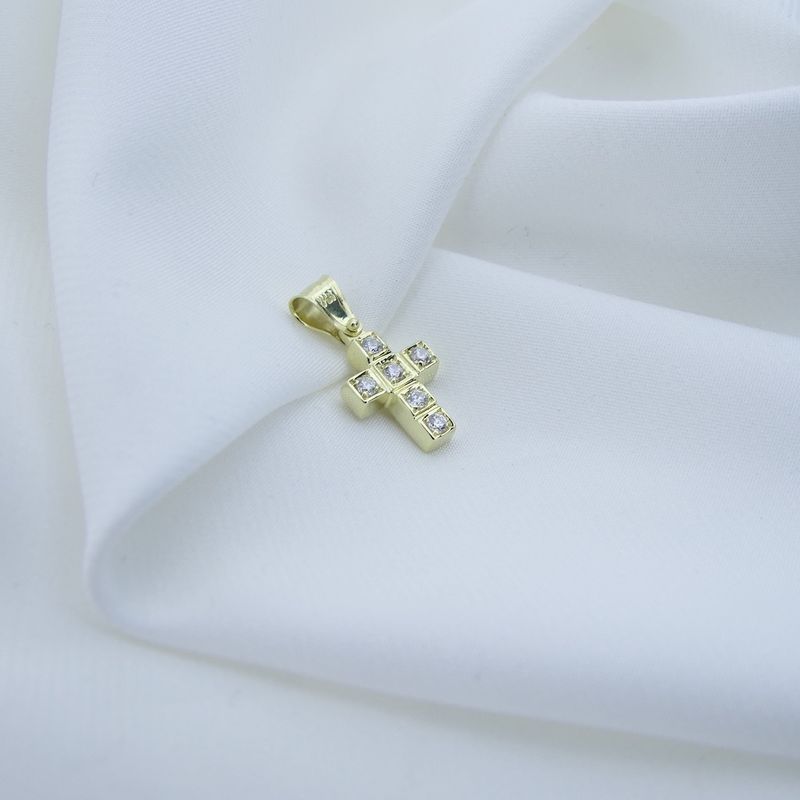 Image 6 of Gold cross with zirconia
