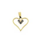 Image 1 of 18 carat gold heart pendant with sapphire