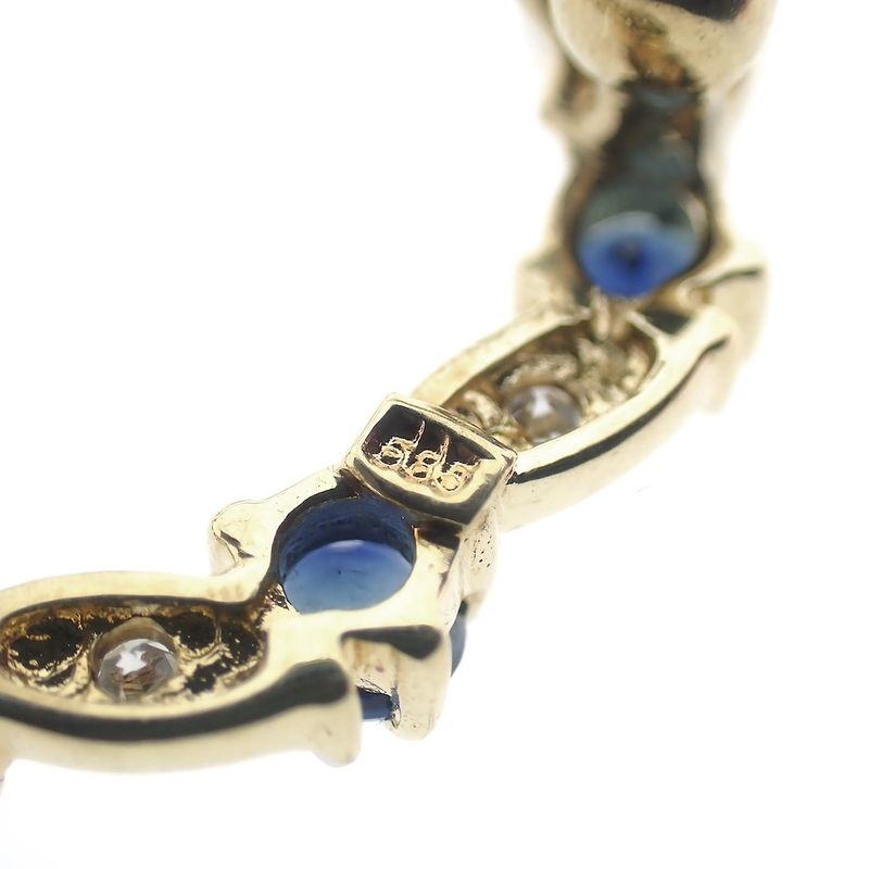 Image 6 of Gold brooch with sapphire and diamonds | 0.05 ct.