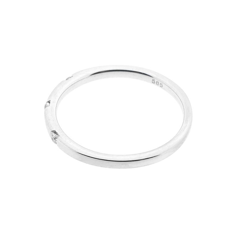 Image 7 of White gold sliding ring with diamond | 0.045 ct.