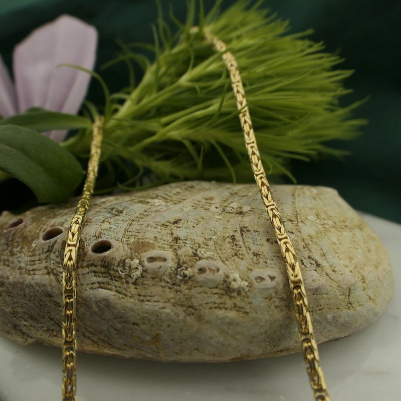 Image 2 of Gold square king chain | 60 cm