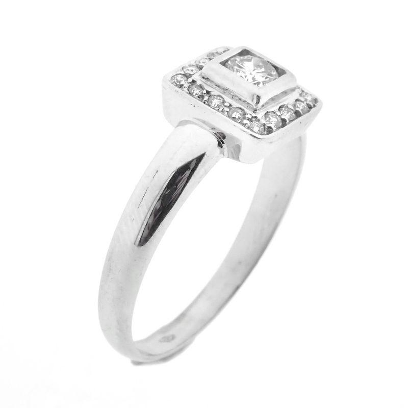 Image 1 of 18 carat white gold ring with 0.36 ct. diamonds.