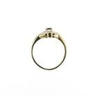 Image 3 of Vintage gold ring with sapphire and diamond 0.14 ct.