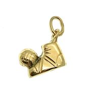 Yellow gold pendant of a football and shoe