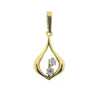 18K Gold subtle pendant with diamond | 0.02 ct.