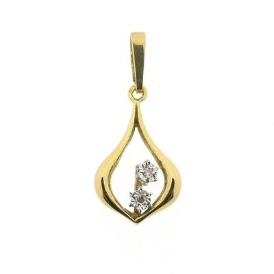 Image 1 of 18K Gold subtle pendant with diamond | 0.02 ct.
