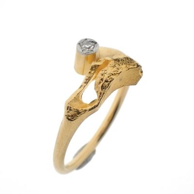 18-karat gold fantasy ring with 0.01 ct. diamond Image 1 of 18-karat gold fantasy ring with 0.01 ct. diamond