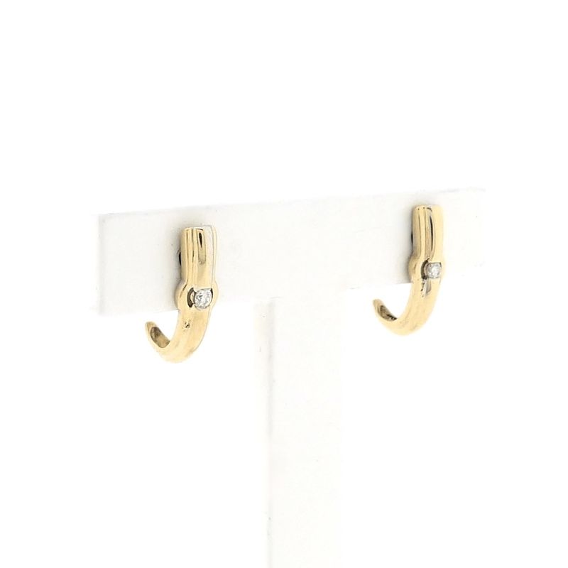 Image 3 of Gold stud earrings with diamond 0.06 ct.