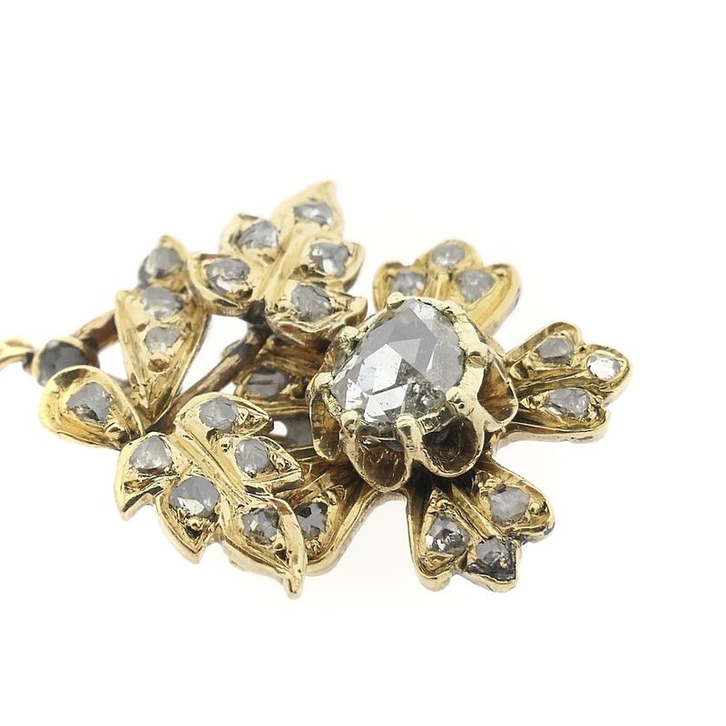 Image 2 of 8 carat antique German pendant with rose-cut diamonds